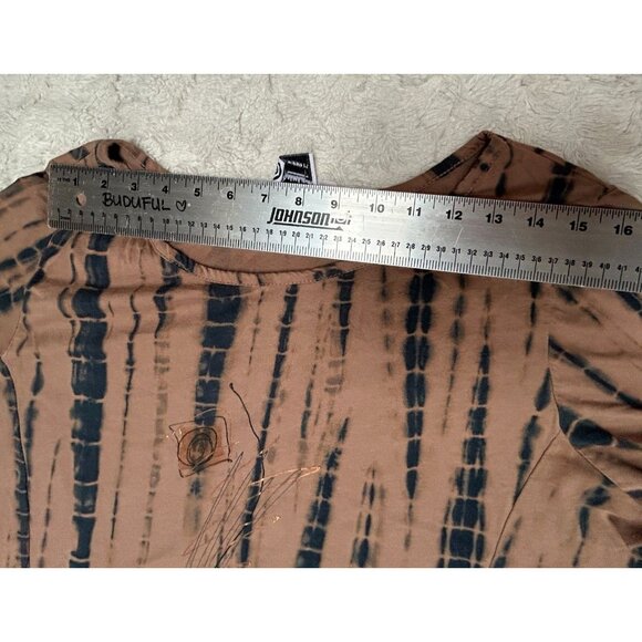 The Added Touch Unique Wearable Art Tie Dye Dress Large Brown/Black Lagenlook - Picture 6 of 8